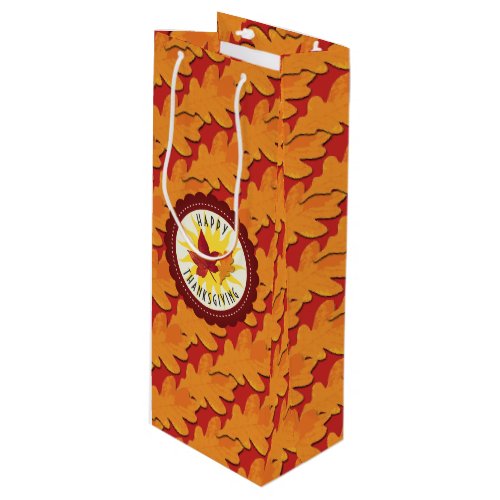 Fall Colors Happy Thanksgiving Wine Gift Bag