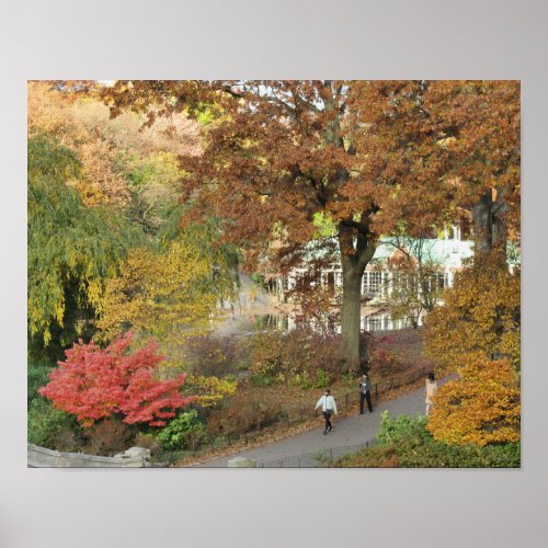FALL COLORS in Central Park BOAT HOUSE NYC Poster