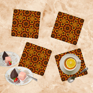 Fall Colors in Modern Design Coaster Set