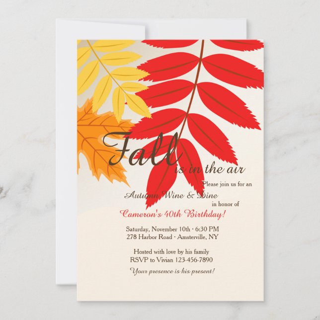 Fall Colors Invitation (Front)
