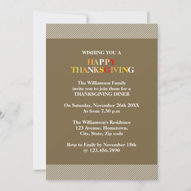 Fall Colors Invitation (Front)