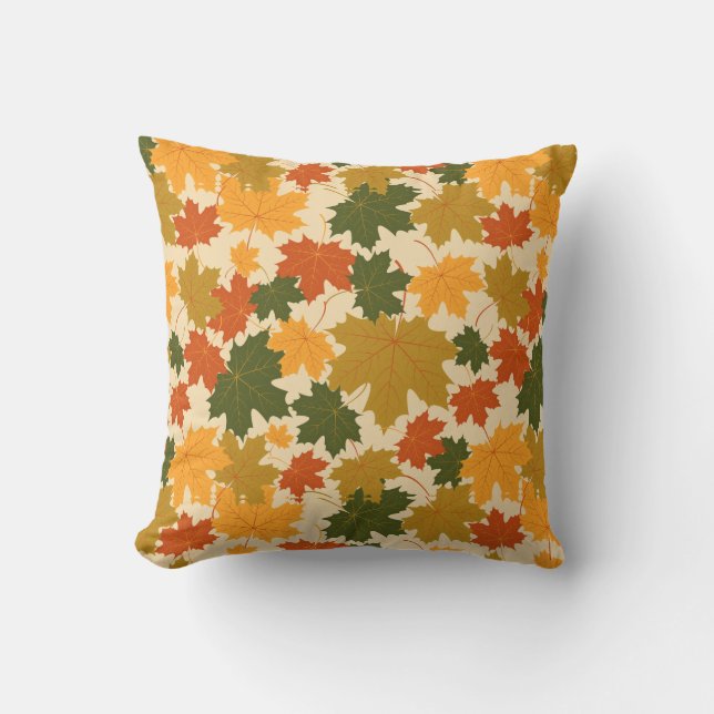 Fall Colors Leaves Throw Pillow (Front)