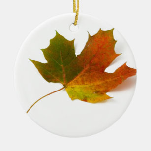 Fall Colors Maple Leaf Ceramic Ornament