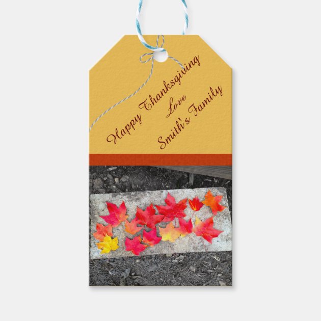 Fall Colors Maple Leaves Thanksgiving Gift Tag