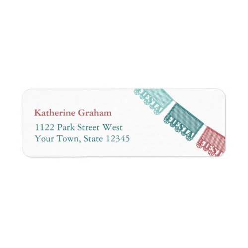 Fall Colors Mexican Fiesta Banner Return Address Label