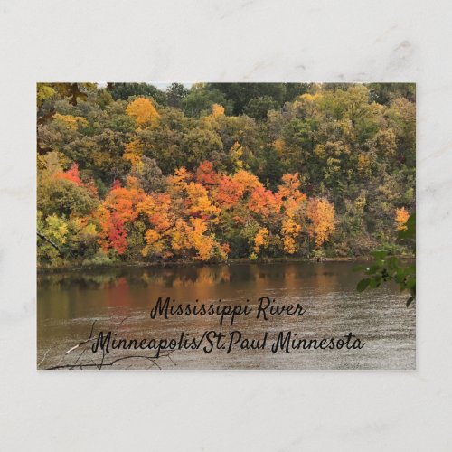 Fall Colors Mississippi River Minneapolis Postcard