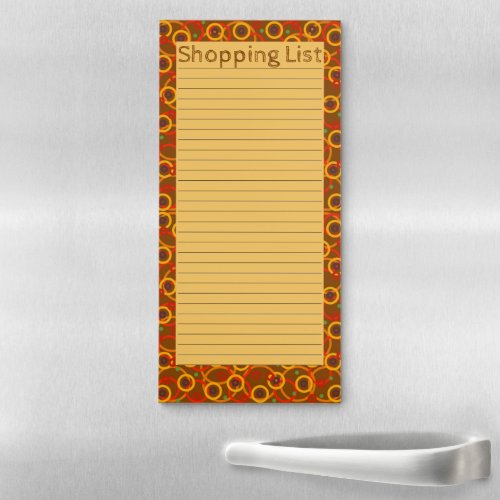 Fall Colors Modern Geometric Rings Pattern Custom Magnetic Notepad