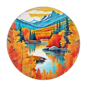 Fall Colors Mountain View Cutting Board