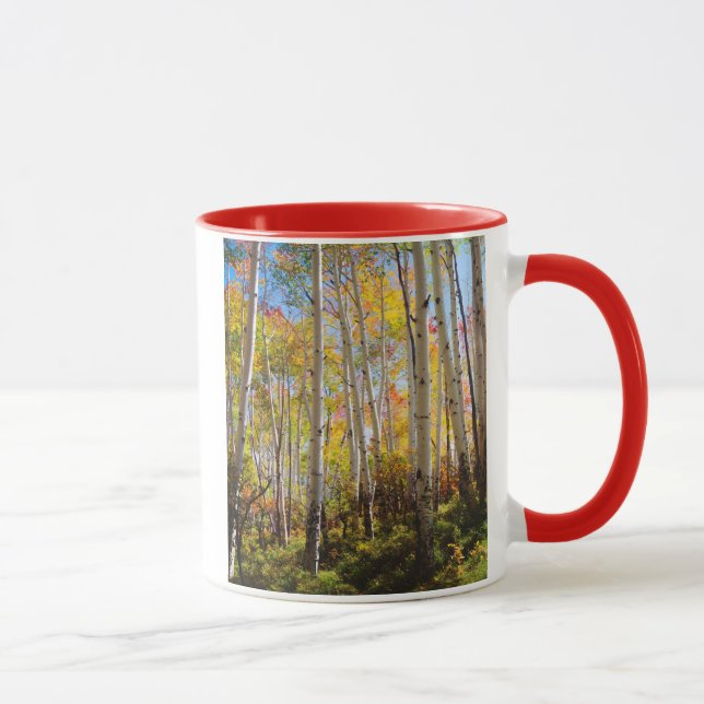 Fall colors of Aspen trees 5 Mug (Right)