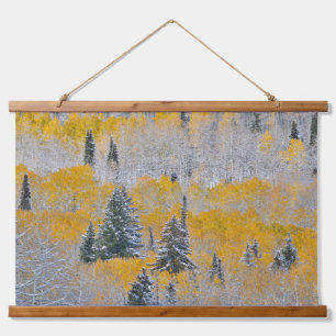 Fall Colors of Aspens & Fresh Snow Keebler Pass Hanging Tapestry