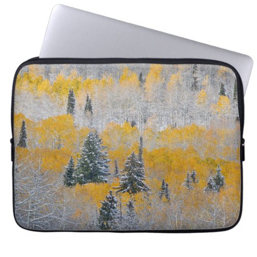 Fall Colors of Aspens  Fresh Snow Keebler Pass Laptop Sleeve