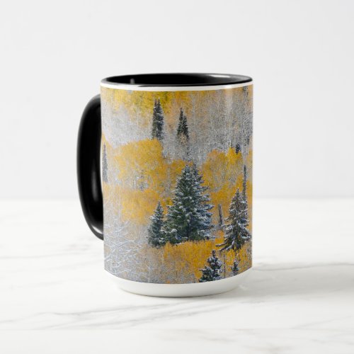 Fall Colors of Aspens  Fresh Snow Keebler Pass Mug