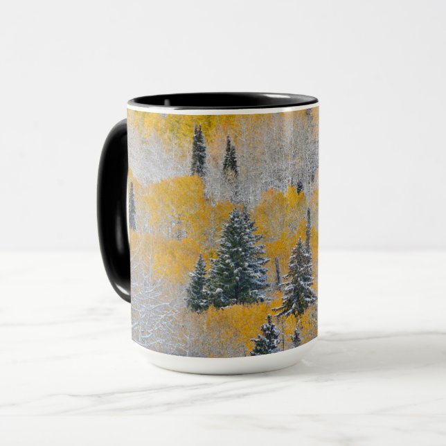 Fall Colors of Aspens & Fresh Snow Keebler Pass Mug (Front Left)