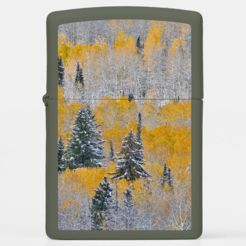 Fall Colors of Aspens  Fresh Snow Keebler Pass Zippo Lighter