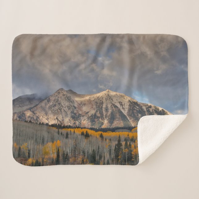 Fall Colors of Aspens, Keebler Pass Sherpa Blanket (Front (Horizontal))
