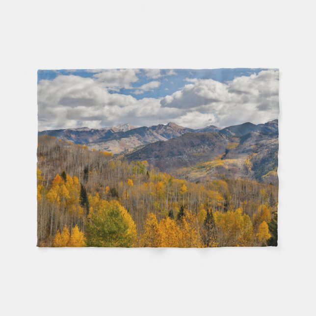 Fall Colors of Aspens & Oaks Keebler Pass Fleece Blanket (Front (Horizontal))