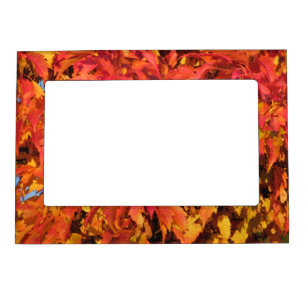 Fall colors Orange Leaves Magnetic Photo Frame