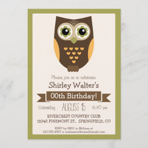 Fall Colors Owl, Adult Birthday Party Invitation
