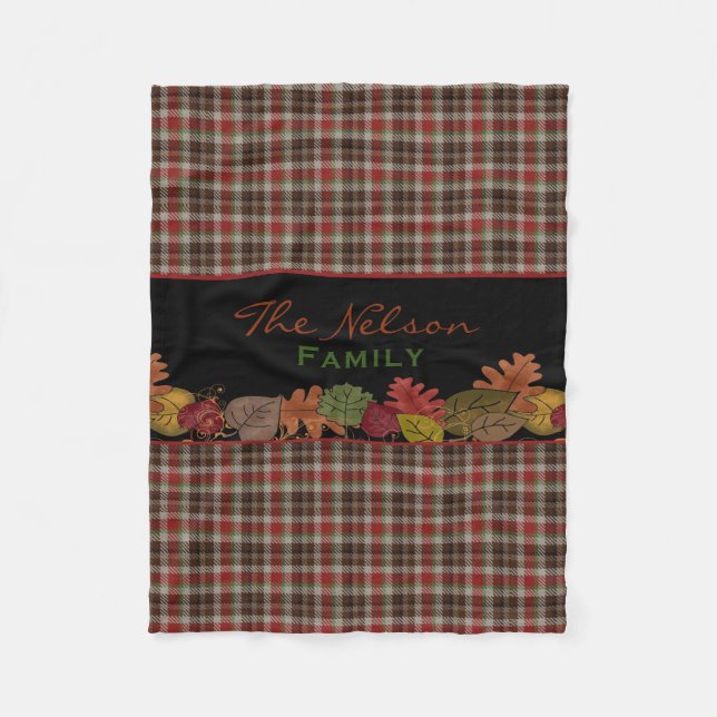 Fall Colors Personalized Fleece Blanket (Front)