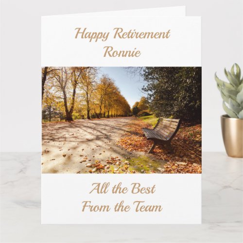 Fall Colors Personalized Photo Happy Retirement Card