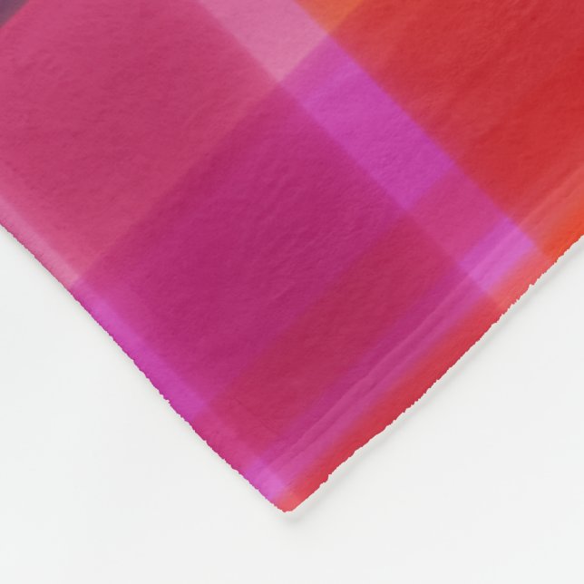 Fall Colors Plaid Fleece Blanket (Corner)