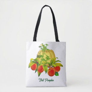 Fall Colors Pumpkin Red Apple Trendy Shopping Tote Bag