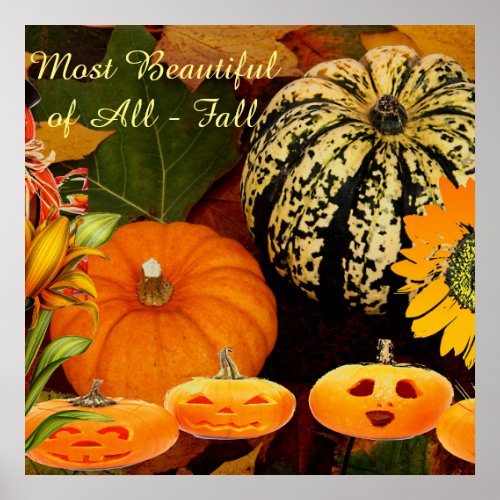 Fall Colors Pumpkins Jack O Lanterns Poster