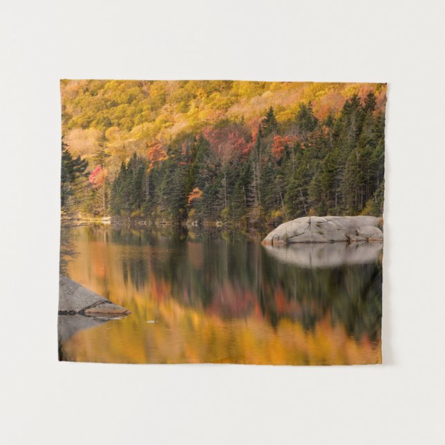 Fall Colors Reflected on Beaver Pond Tapestry (Front (Horizontal))