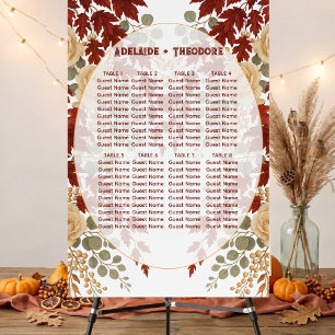 Fall Colors Romantic Autumn Wedding Seating Chart Foam Board