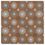 Fall Colors Rust Brown and Gray Circle Pattern Fabric