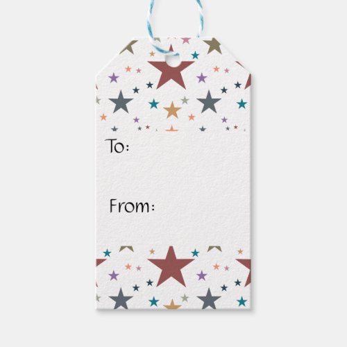 Fall Colors Stars Gift Tags