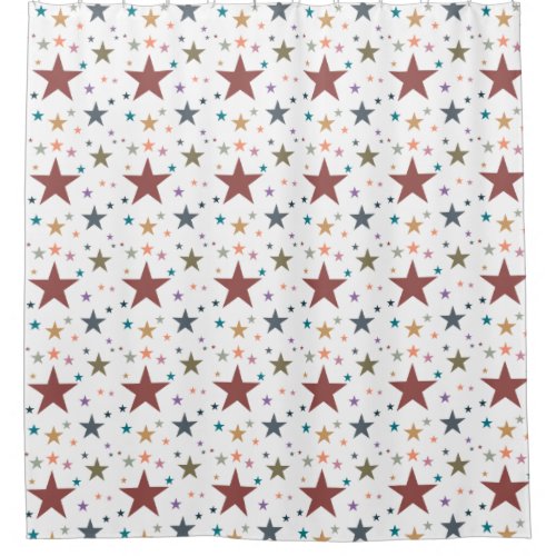 Fall Colors Stars Shower Curtain