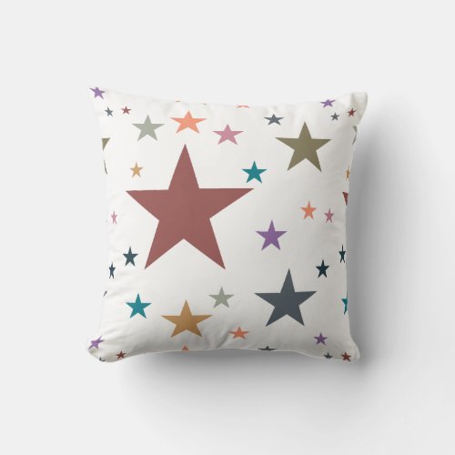 Fall Colors Stars Throw Pillow