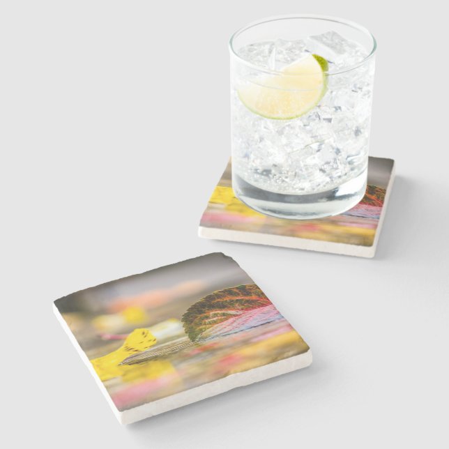 Fall colors stone coaster (Side)