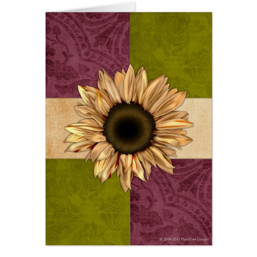 Fall Colors Sunflower Blank Greeting Card (Front)