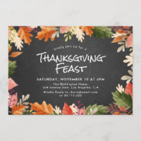 Fall colors thanksgiving feast invitation