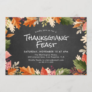 Fall colors thanksgiving feast invitation