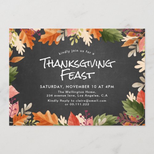 Fall colors thanksgiving feast invitation Fall colors thanksgiving feast invitation