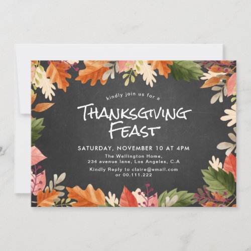 Fall colors thanksgiving feast invitation