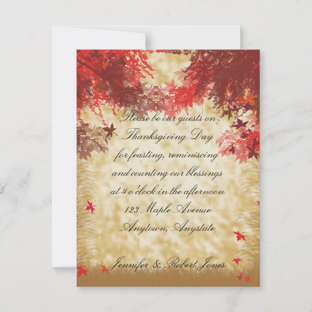 Fall Colors: Thanksgiving Invitation (Front)