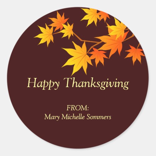 Fall Colors Thanksgiving Label