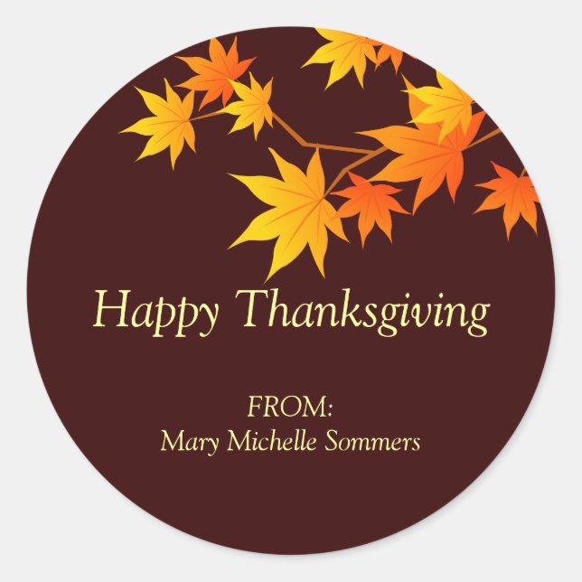 Fall Colors Thanksgiving Label (Front)