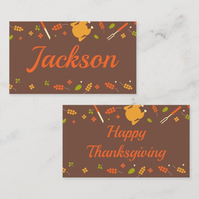Fall Colors Thanksgiving Place Card (Front/Back)