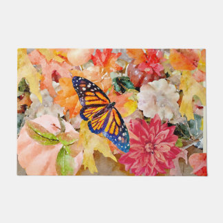 Fall Colors  & Treasures With Monarch Butterfly Do Doormat