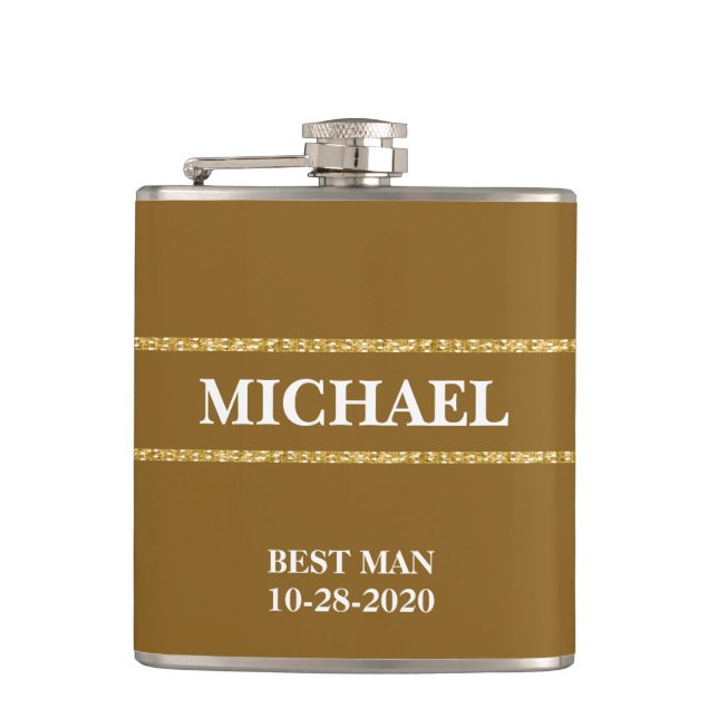 Fall Colors Wedding Flask (Front)