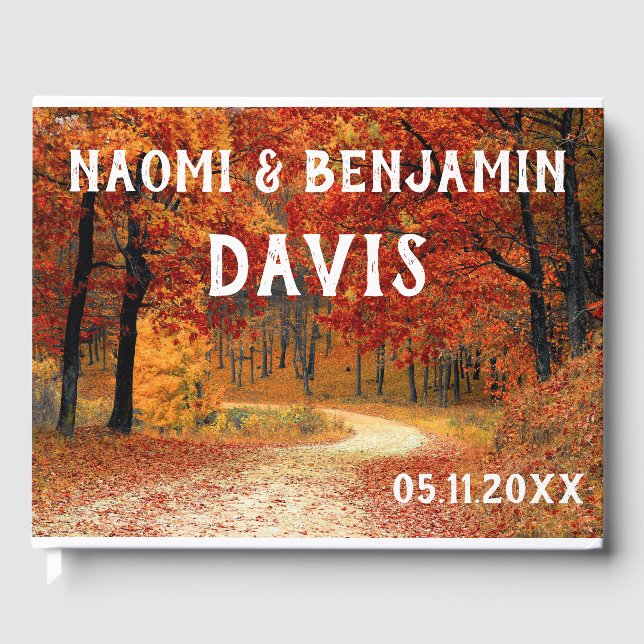 Fall Colors Wedding Guest Book (Front)