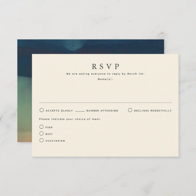 Fall Colors Wedding RSVP Cards (Front/Back)