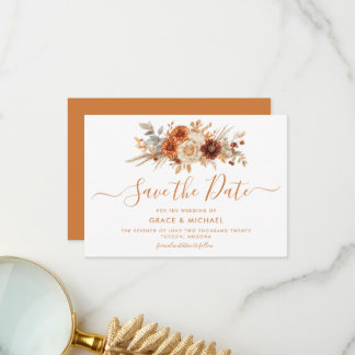 Fall Colors Wedding Save the Date Thank You Card