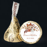 Fall Colors White Wedding Hershey's Candy Favors<br><div class="desc">Fall autumn colors floral wedding favors,  Hershey's Kisses on white.</div>