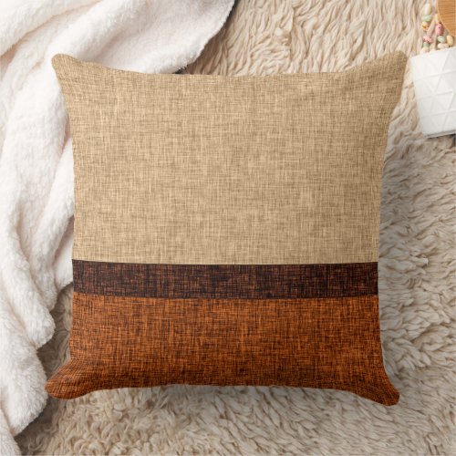 Fall Colours Crosshatch Abstract Stripe Throw Pillow